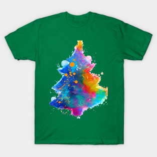 Unique abstract colourful Christmas tree T-Shirt